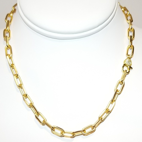 Modern Matte Gold Paperclip Chain Necklaces NEW - Picture 11 of 12